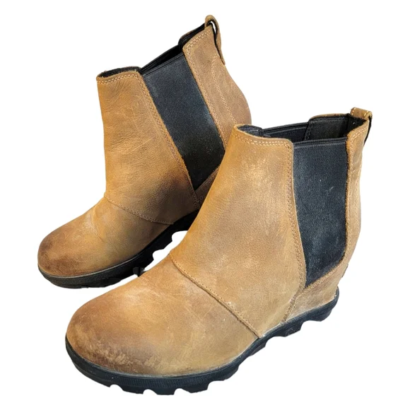 Sorel Womens Joan Of Arctic Wedge II Chelsea  Elk Ankle Boots Women's Size 8.5 - Picture 2 of 10